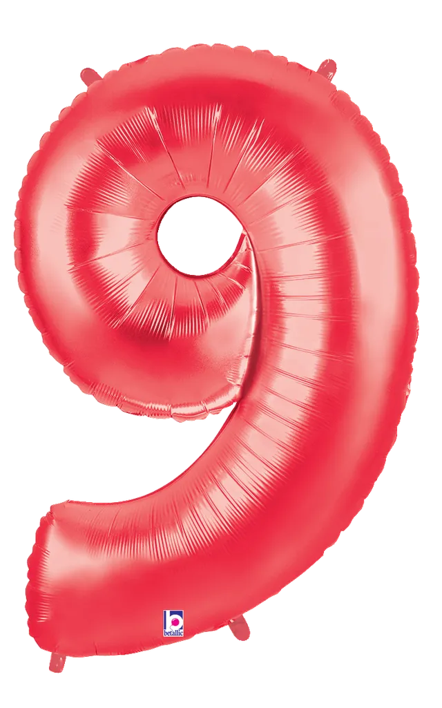 betallic-zahl-9-rot-folienballon-34-zoll-megaloons-glitter image 1