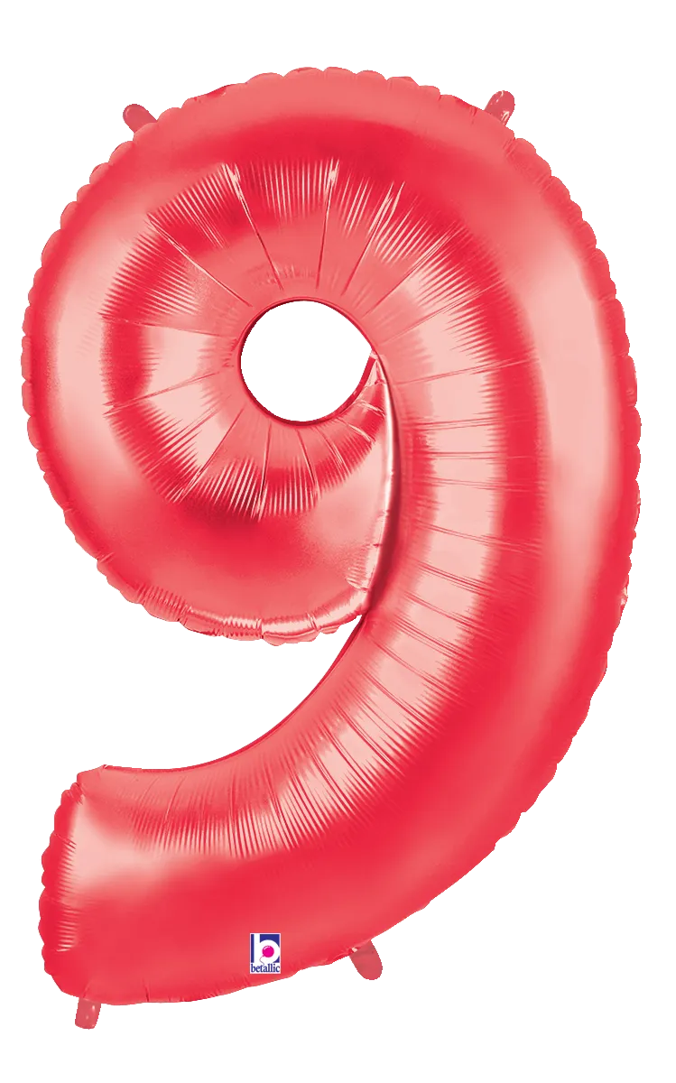 betallic-zahl-9-rot-folienballon-34-zoll-megaloons-glitter image 1
