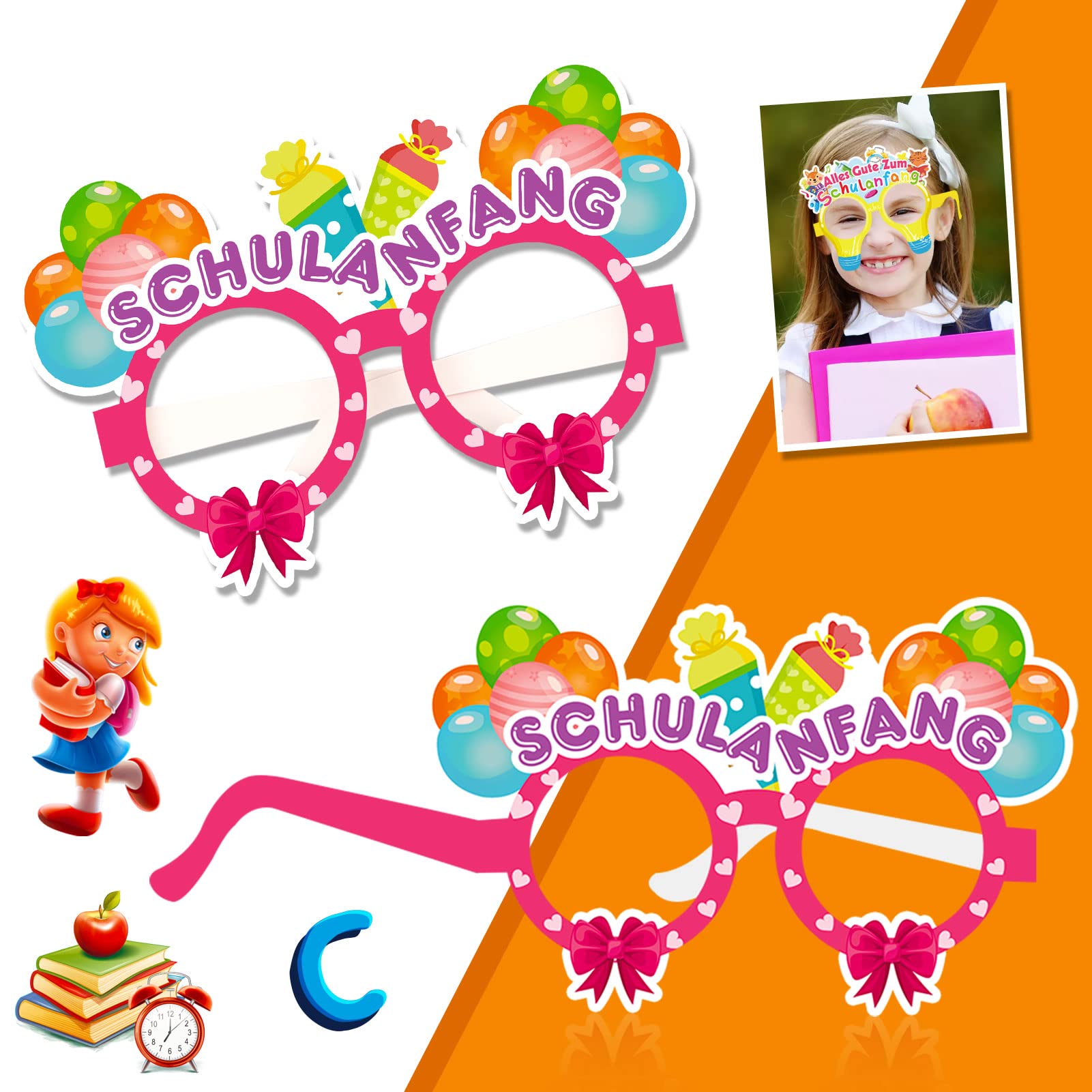 howaf-photo-booth-props-einschulung-brille-schulanfang-27-st-ck image 4