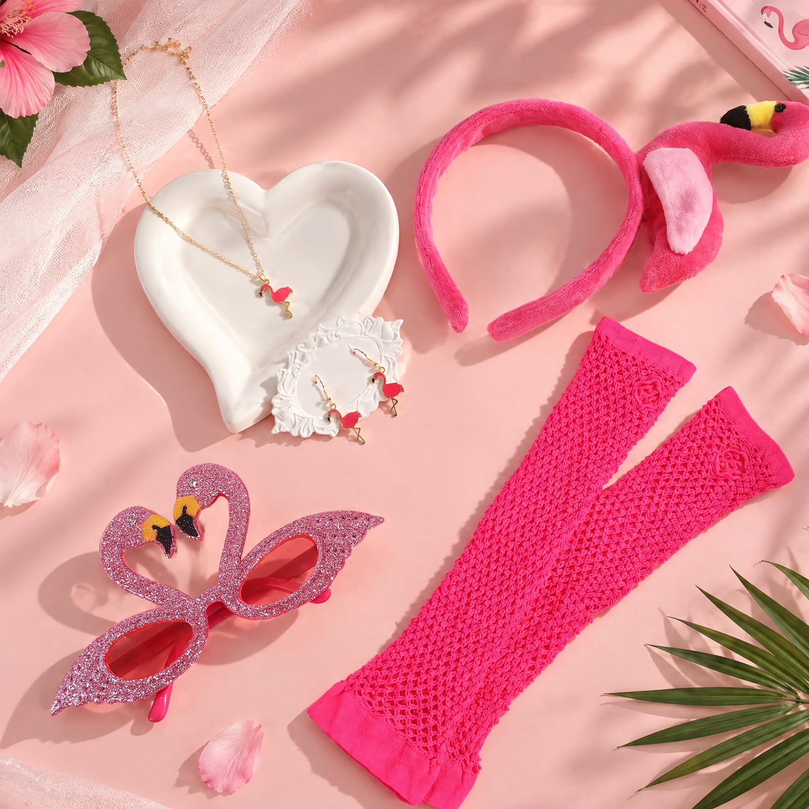 howaf-flamingo-kost-m-damen-set-haarreif-brille-rosa image 4