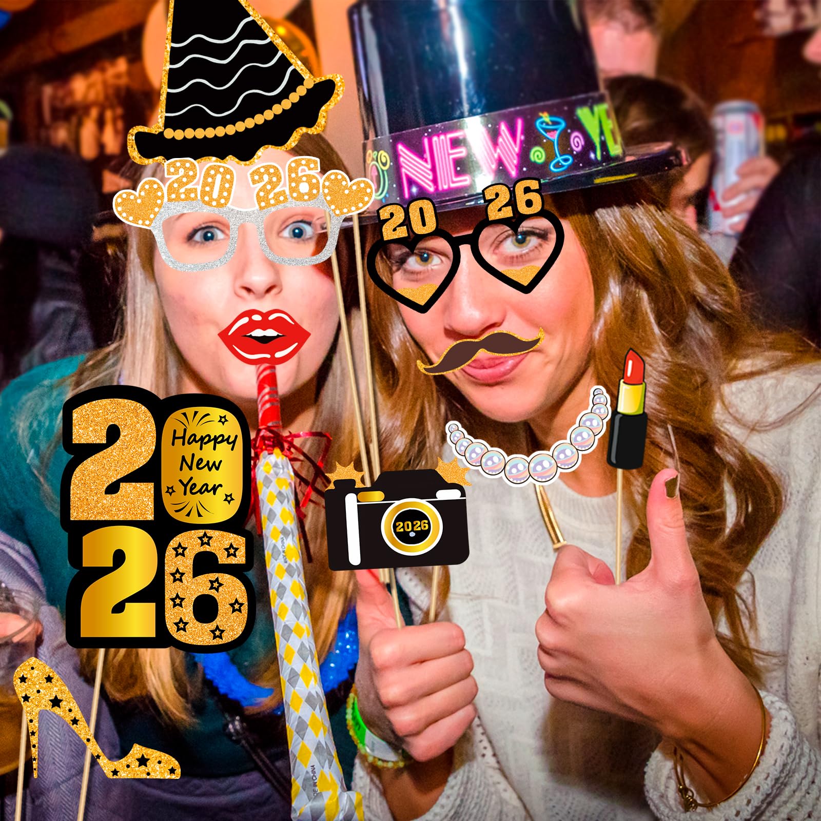howaf-silvester-fotobox-41-st-ck-schwarz-gold-2026 image 6