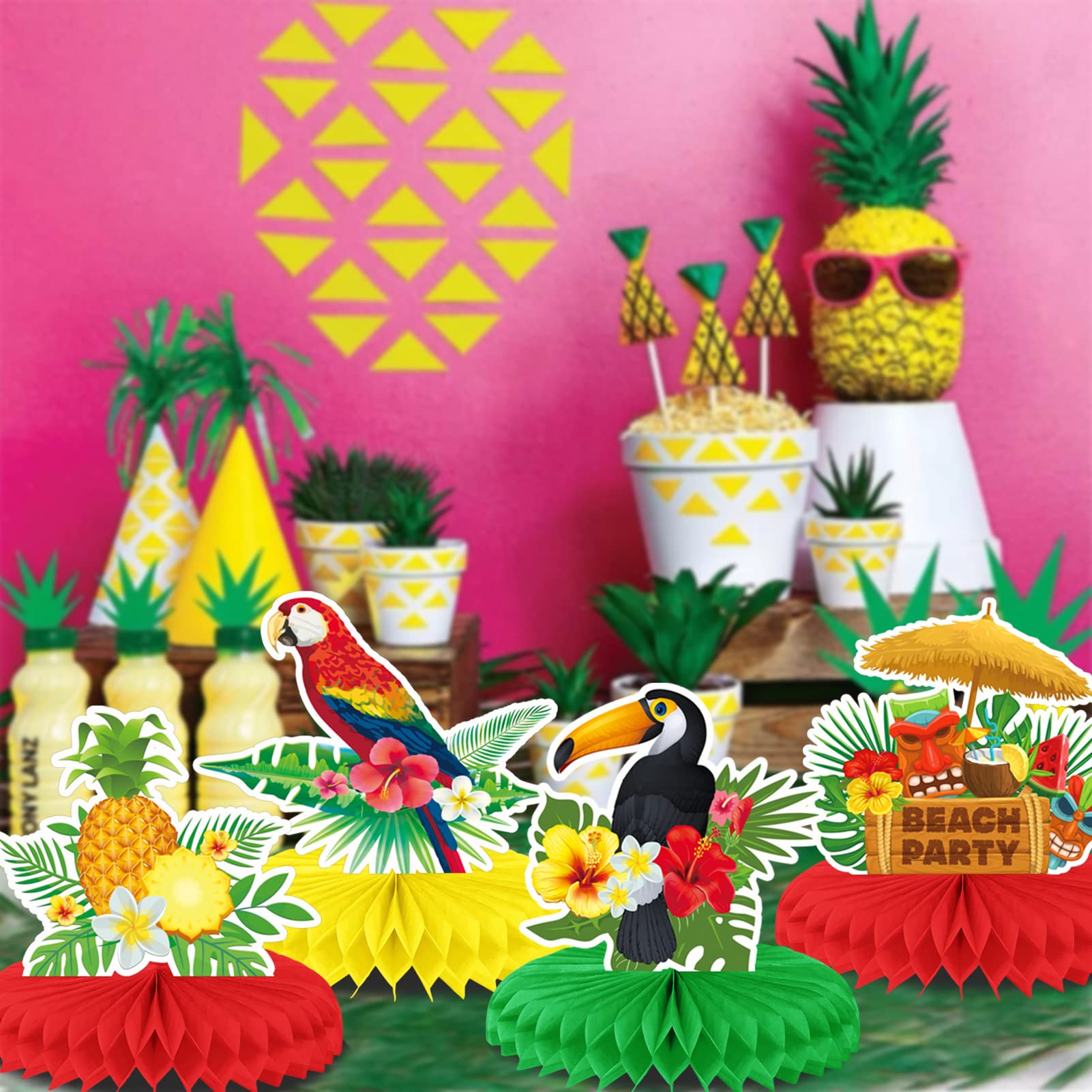 howaf-hawaii-tischdeko-waben-9-teilig-flamingo-luau image 5