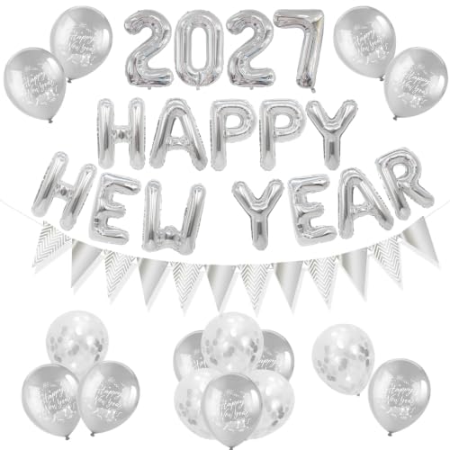 howaf-silvester-deko-2027-silber-happy-new-year-ballons-banner image 8