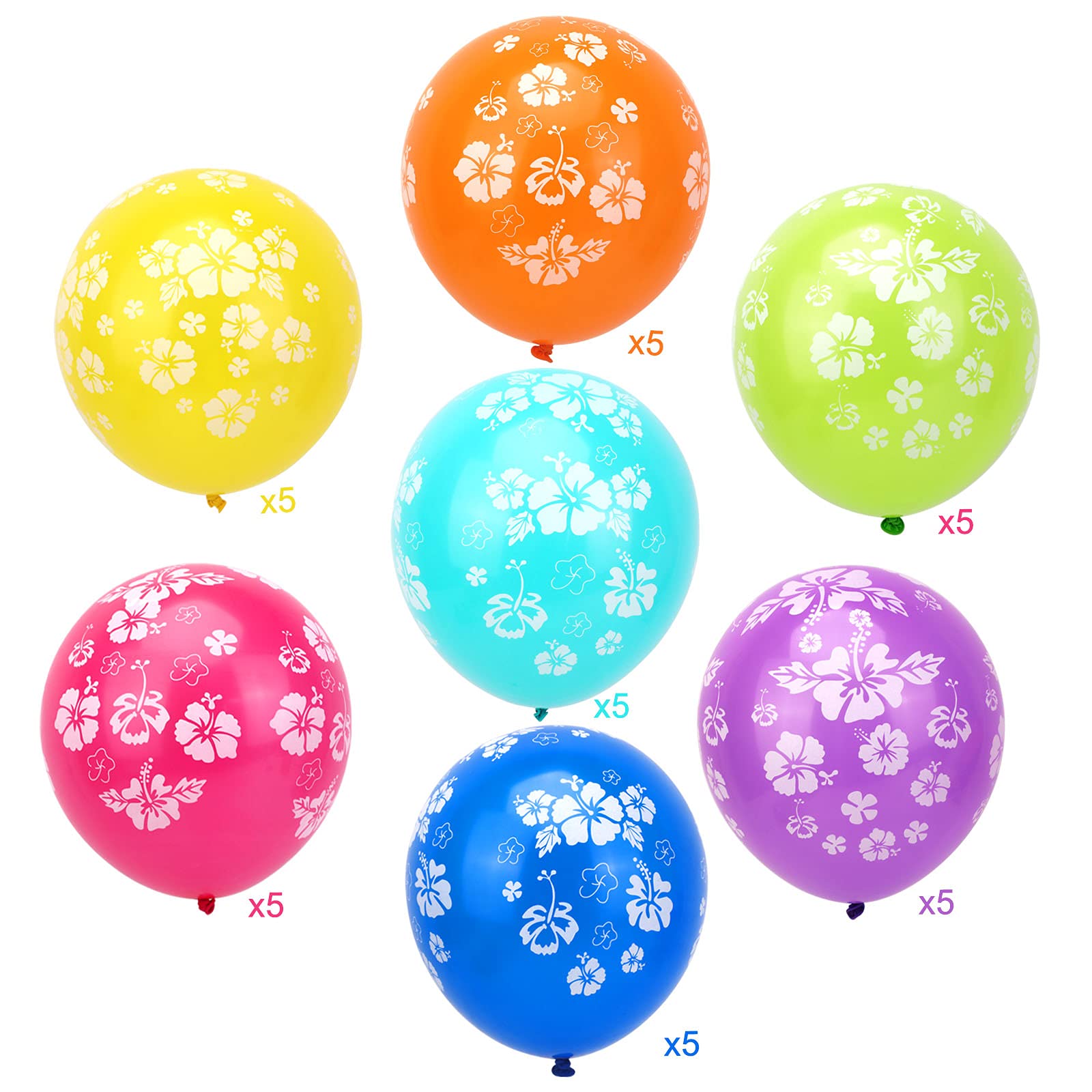 howaf-hawaii-luftballons-35-stk-latex-hibiskus-bunt-12-zoll image 2