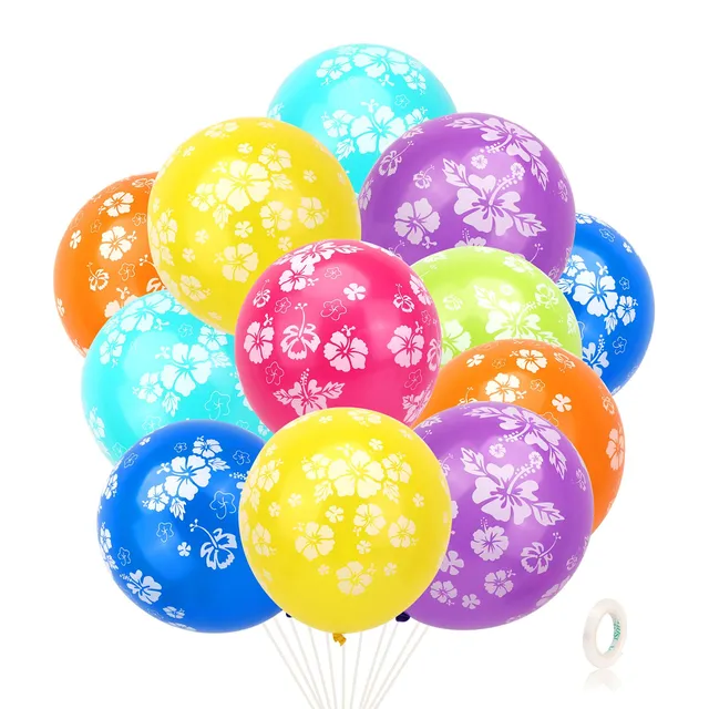 howaf-hawaii-luftballons-35-stk-latex-hibiskus-bunt-12-zoll image 1