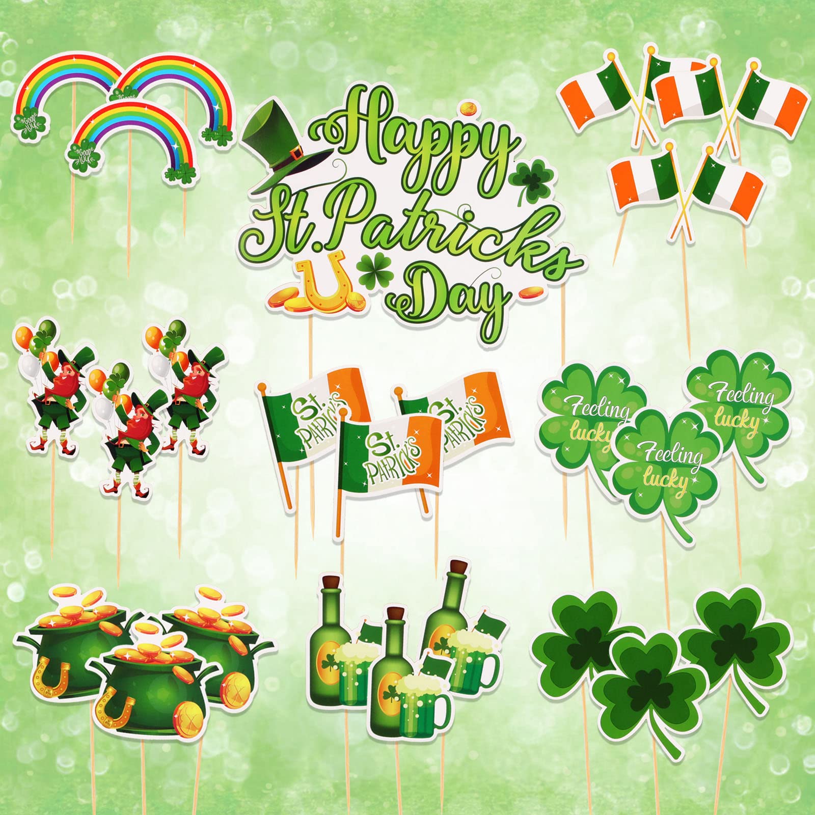 howaf-tortendeko-st-patricks-day-cake-topper-25-stk image 3