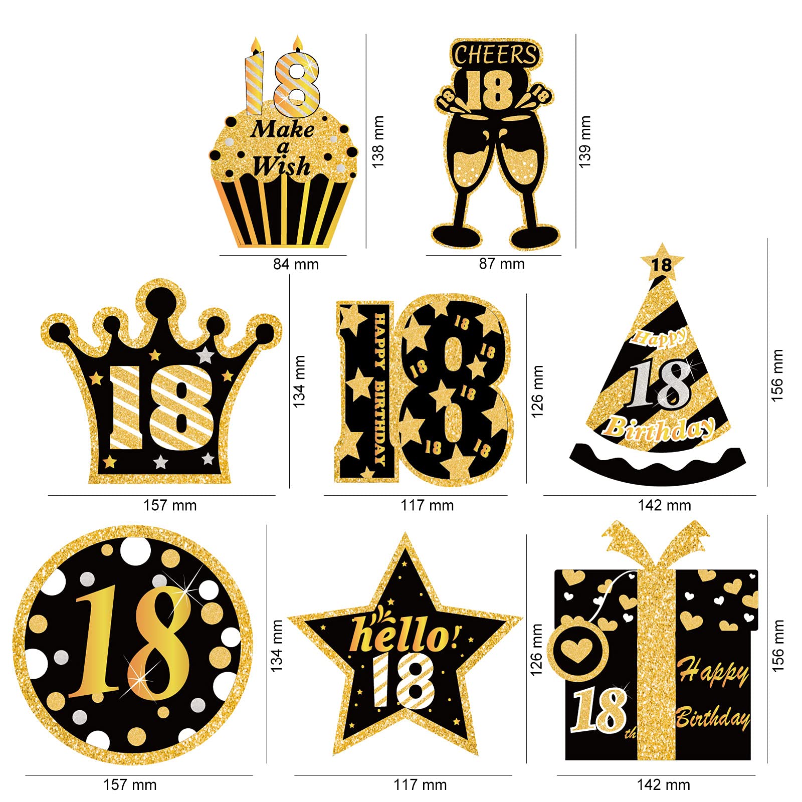 howaf-18-geburtstag-h-ngedeko-spiralen-schwarz-gold-30-st-ck image 2