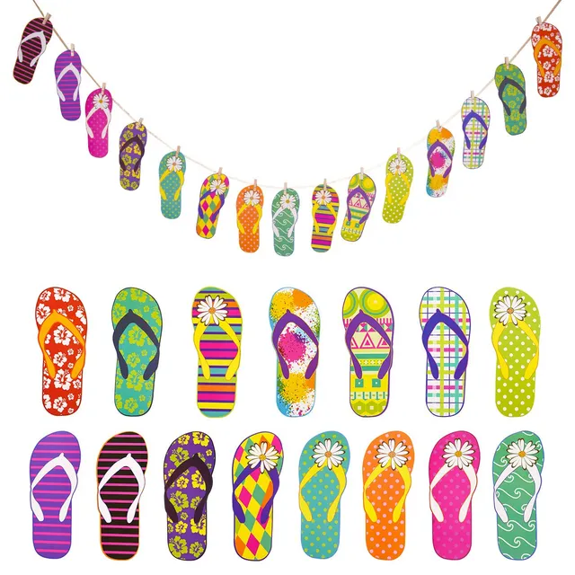 howaf-hawaii-girlande-flip-flops-15tlg-10m-sommer-party image 1