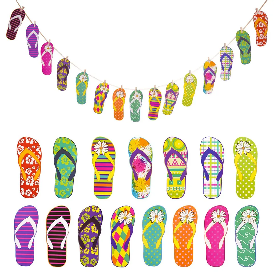 howaf-hawaii-girlande-flip-flops-15tlg-10m-sommer-party image 1