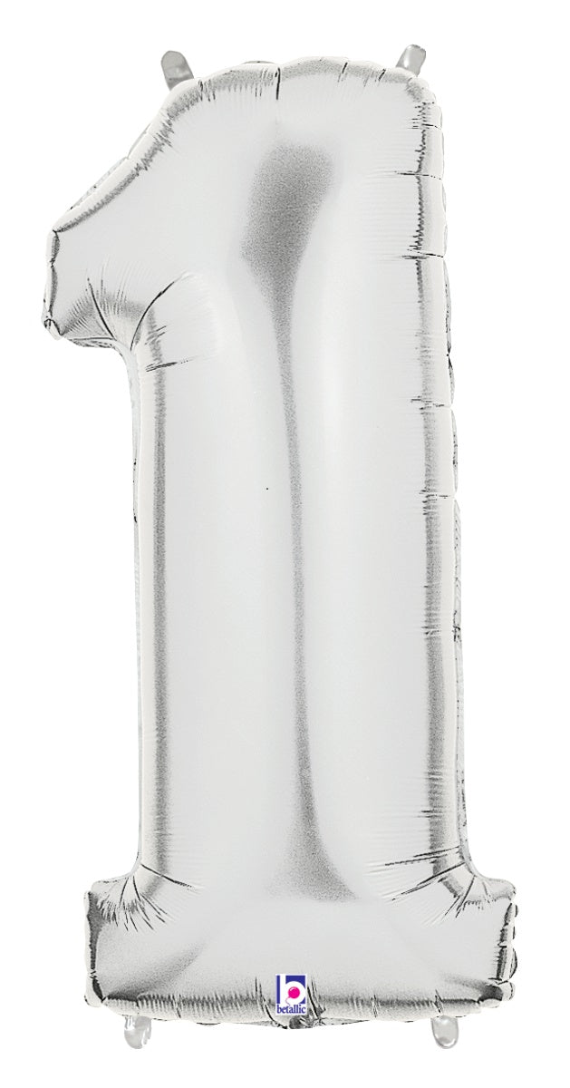 betallic-number-1-silver-zahlenballon-34-14-7-silber image 1