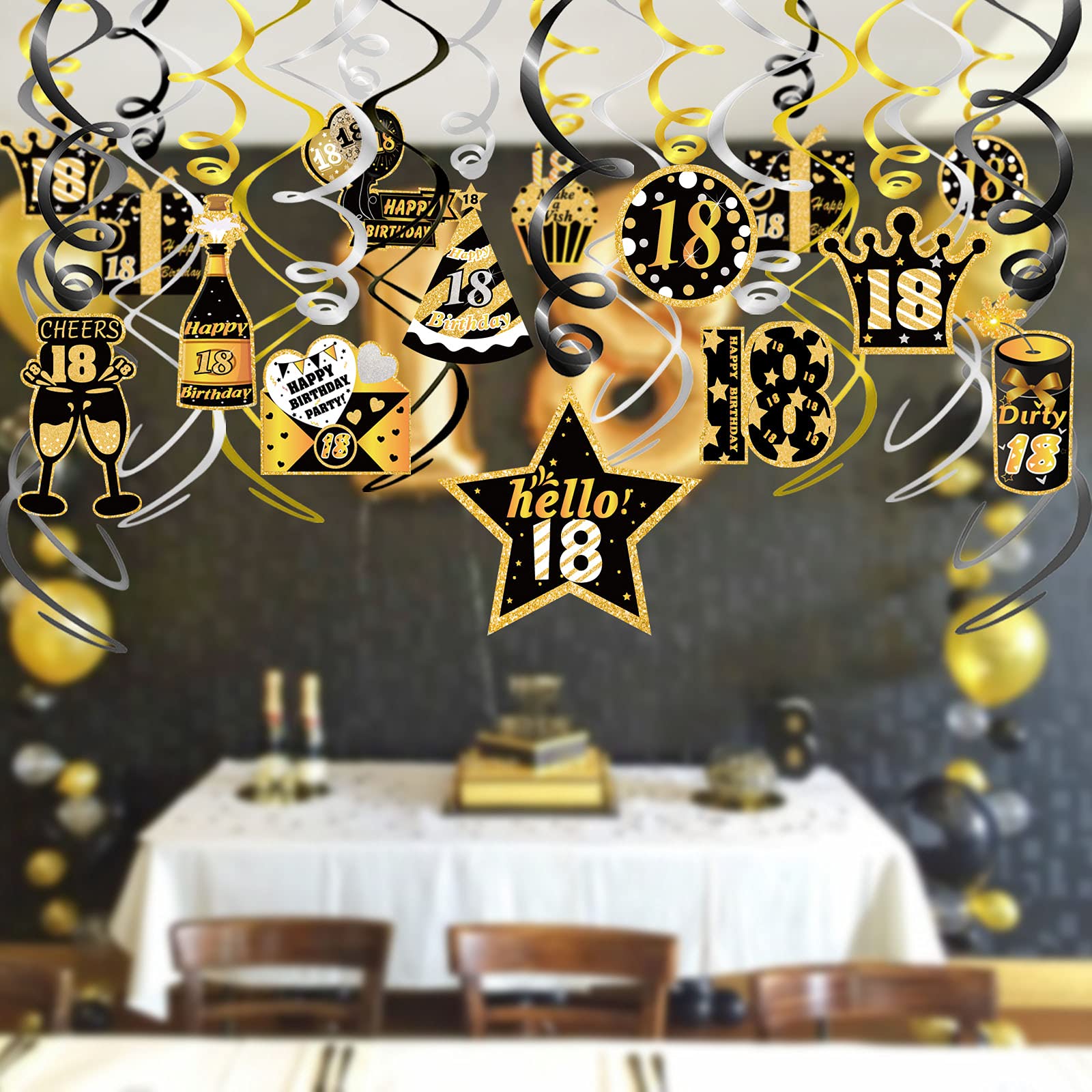 howaf-18-geburtstag-h-ngedeko-spiralen-schwarz-gold-30-st-ck image 7