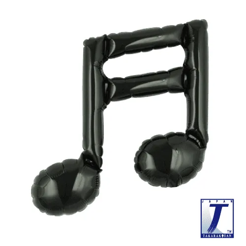 takara-ibrex-music-tone-double-folienballon-schwarz-note image 1