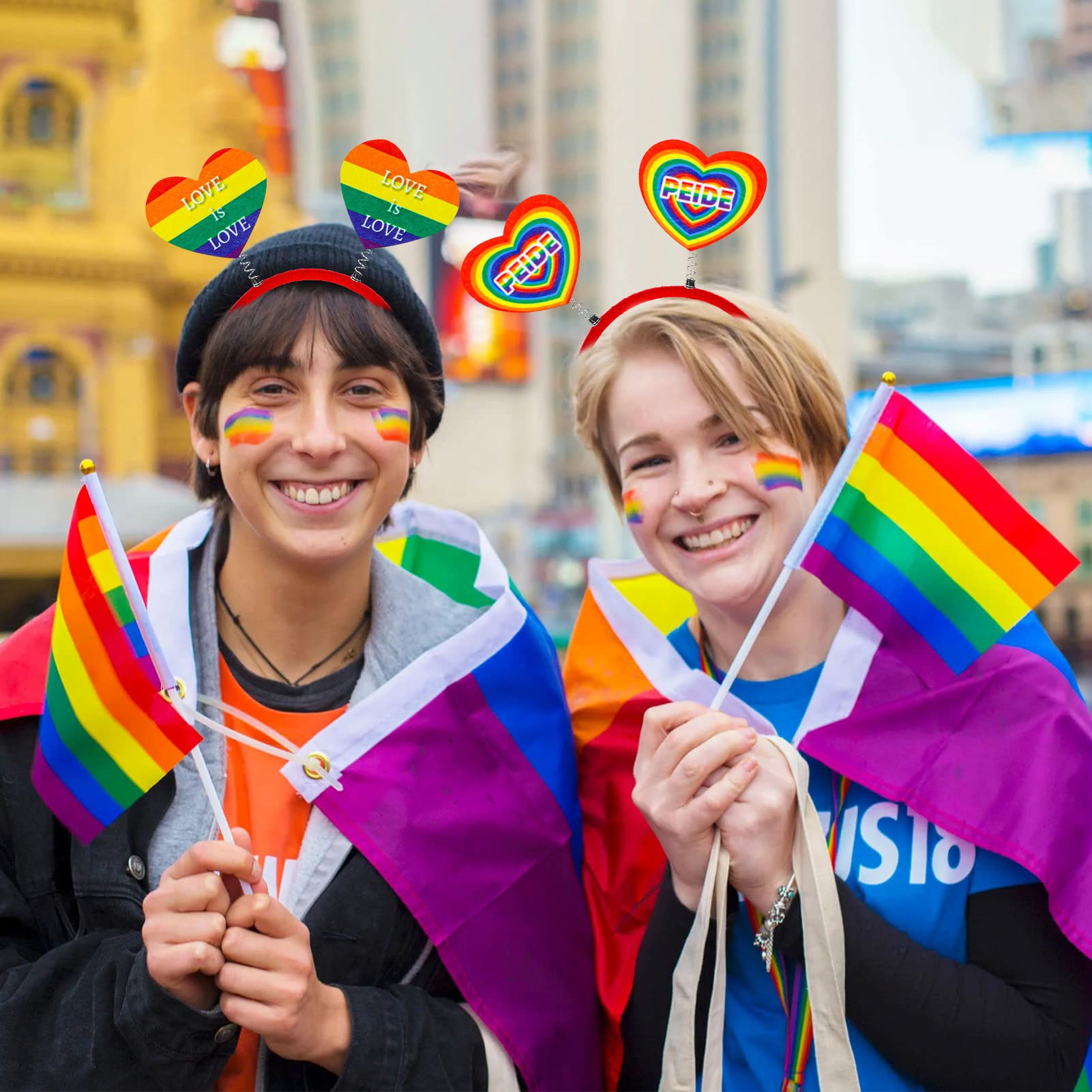 howaf-pride-haarreif-regenbogen-stirnband-4er-set-lgbtq-herz image 4