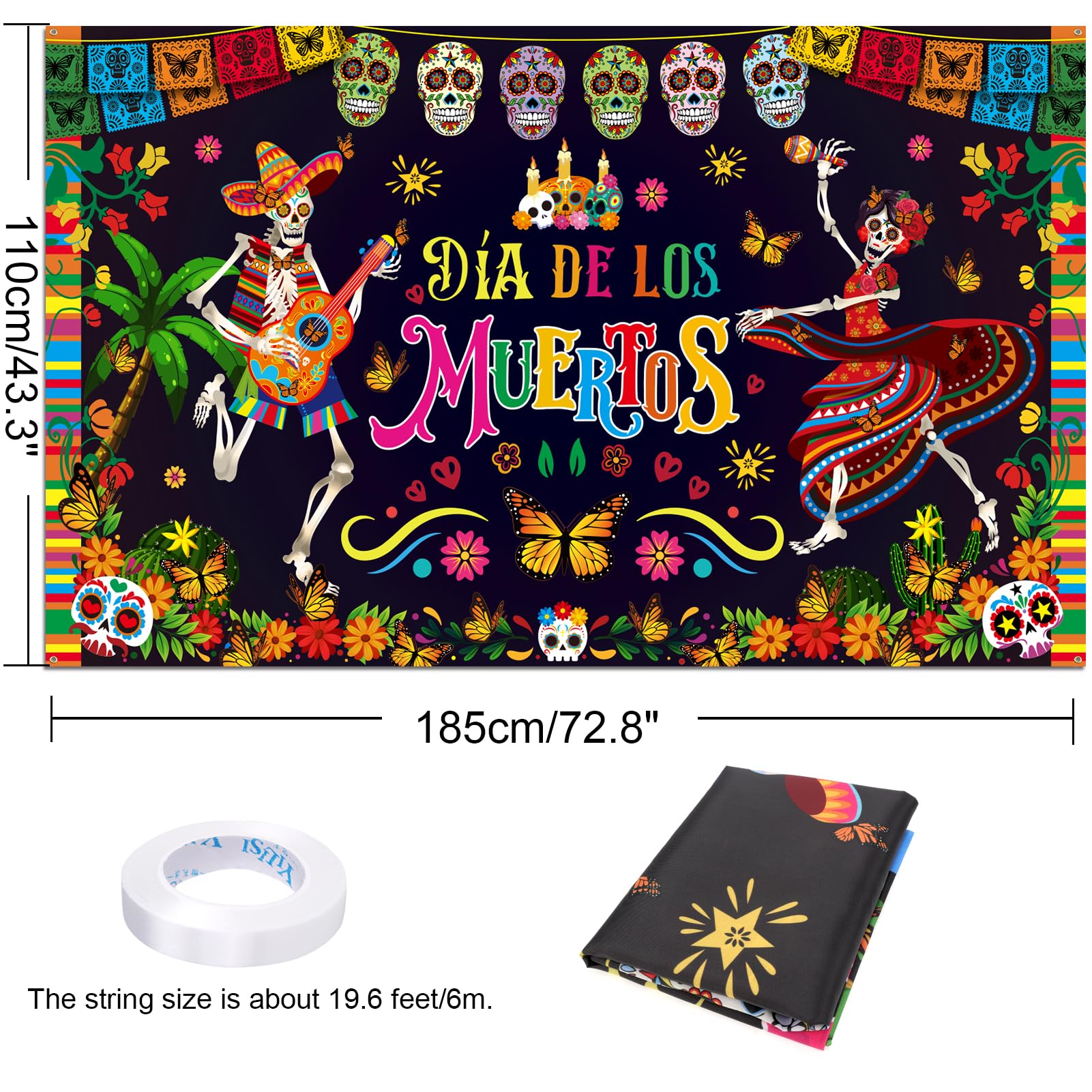 howaf-dia-de-los-muertos-banner-185x110cm-zuckersch-del image 2