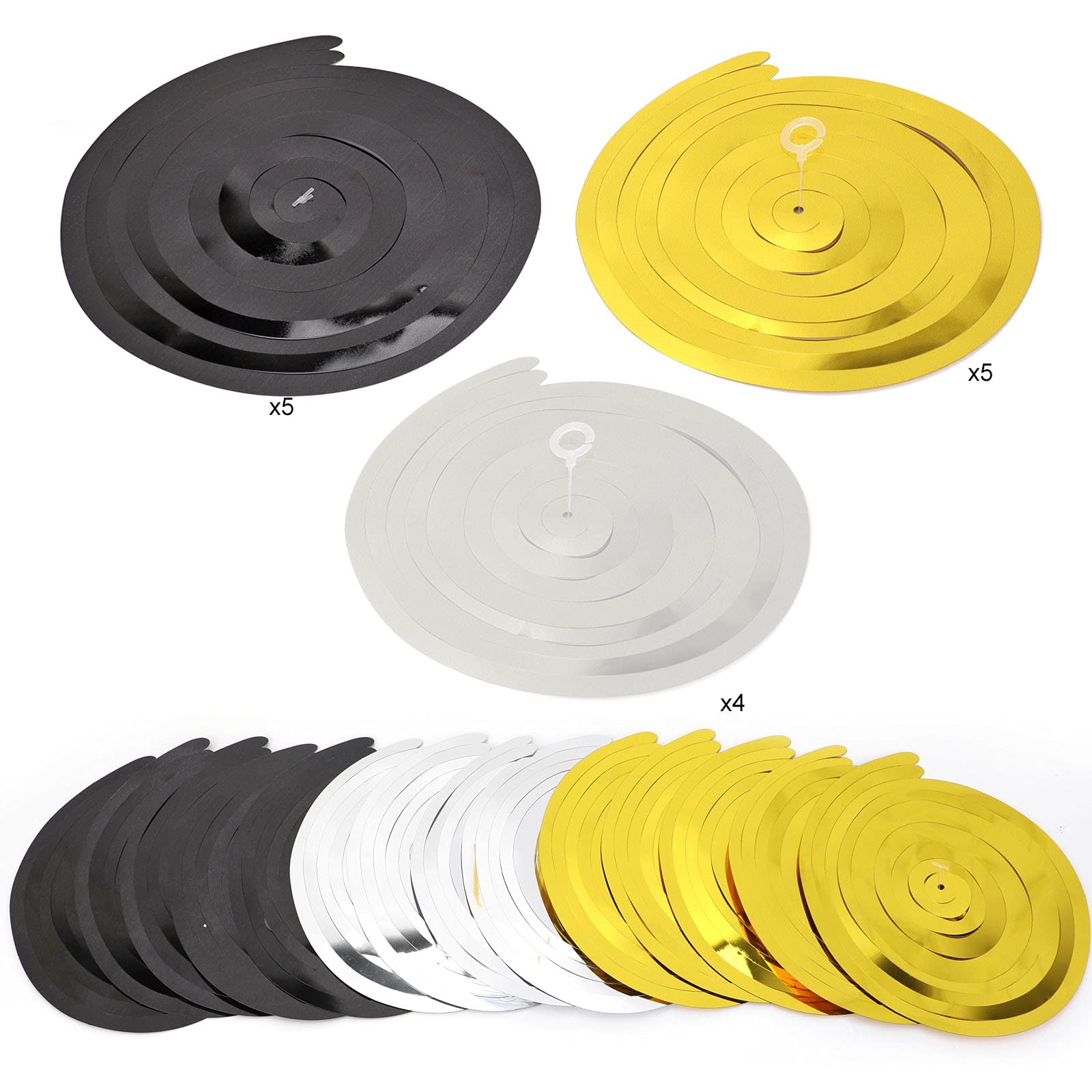 howaf-50-geburtstag-h-ngedeko-spiralen-schwarz-gold-30-st-ck image 4