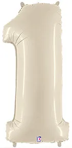 betallic-foil-balloons-zahl-1-folienballon-wei-sand-86-cm image 1
