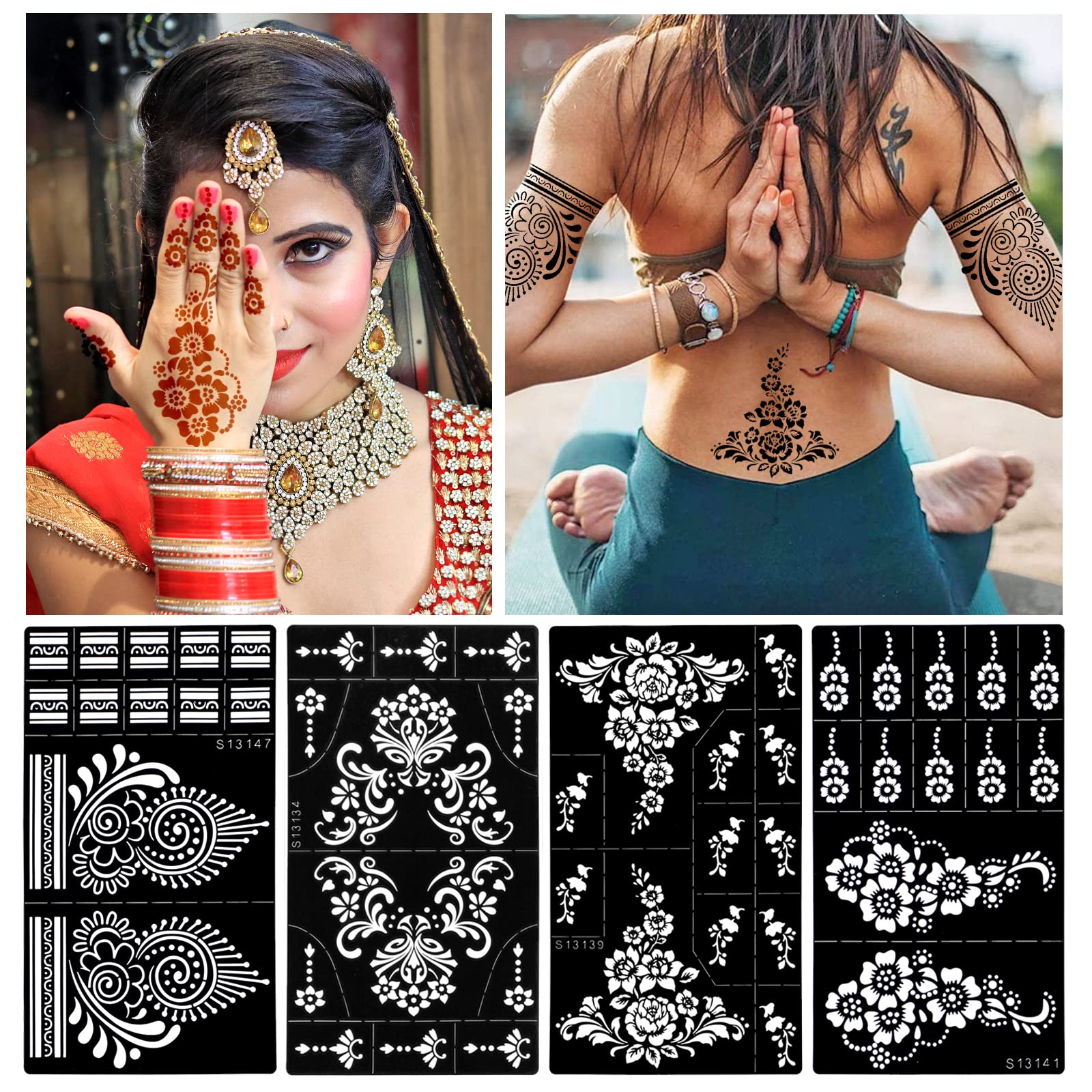 howaf-henna-schablonen-9-blatt-a-feder-mandala-blume image 7