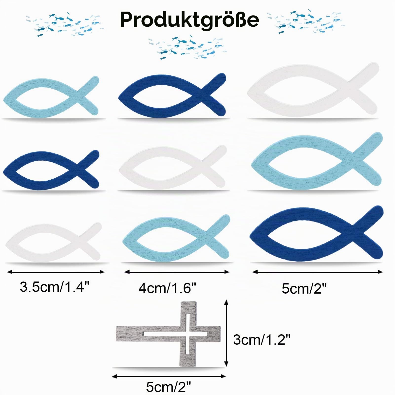 howaf-streudeko-holz-fische-kreuz-blau-100-st-ck-taufe image 2