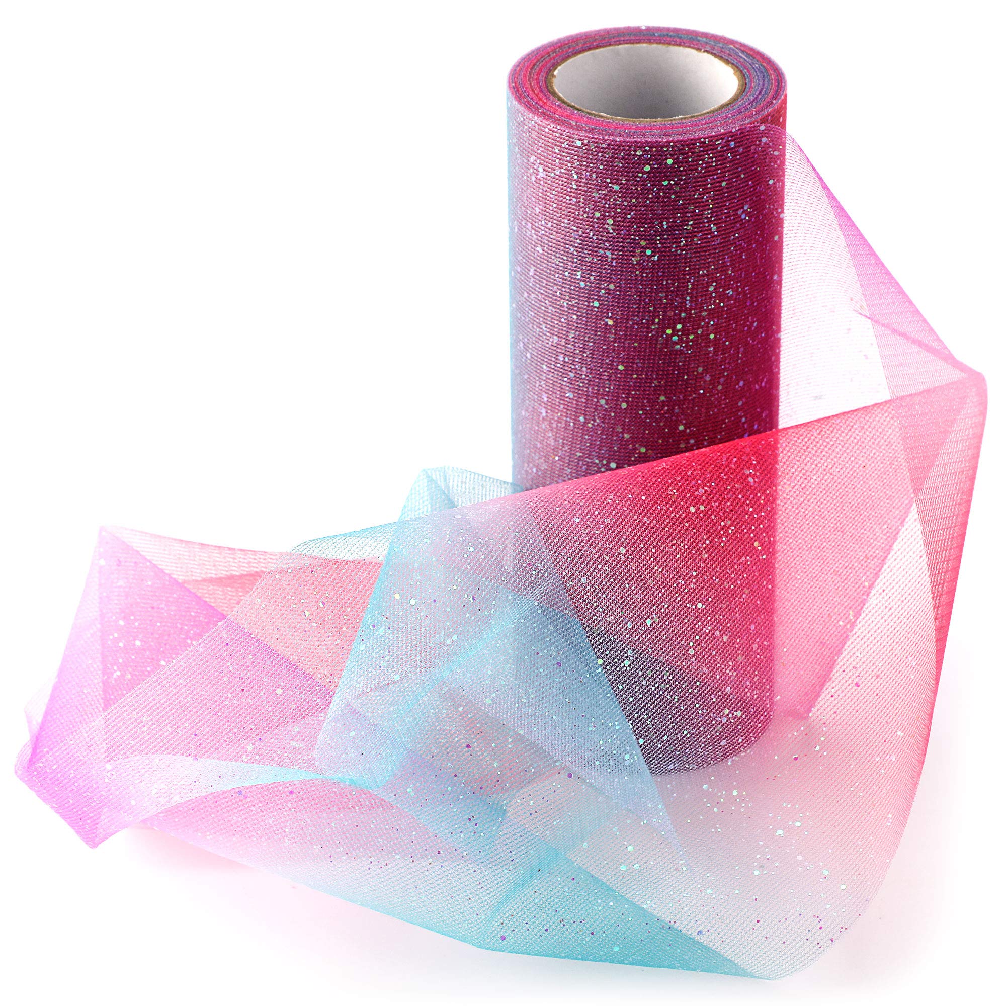 howaf-regenbogen-glitzer-t-llrolle-t-llstoff-2-rollen-mit-tischl-ufer image 3