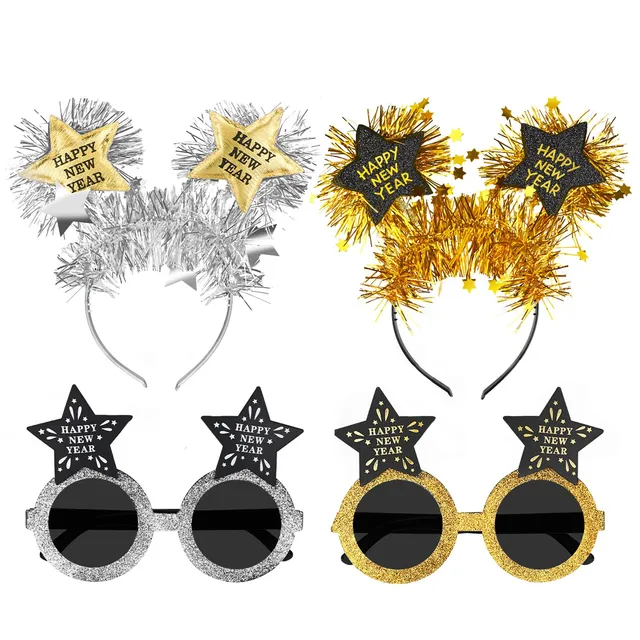 howaf-silvester-haarreif-brille-set-4-tlg-schwarz-gold-2027 image 1