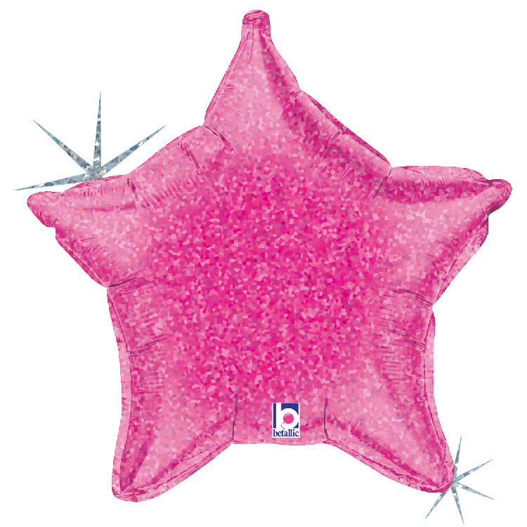betallic-pink-holographic-star-folienballon-21-stern image 1