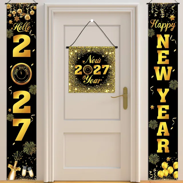 howaf-silvester-t-rbanner-set-2027-schwarz-gold-3-teilig image 1