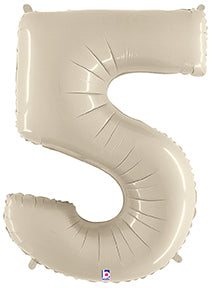 betallic-number-5-white-sand-zahlenballon-34-zoll image 1
