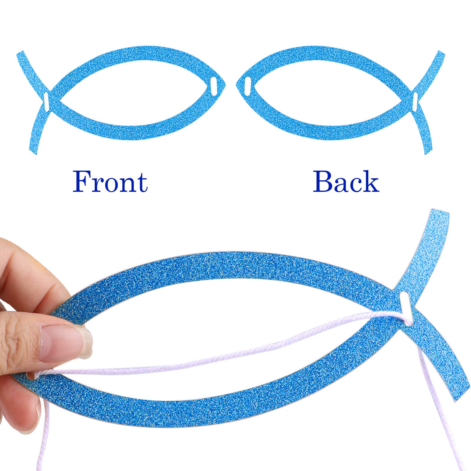 howaf-fisch-girlande-3-7m-kommunion-deko-blau-glitzer image 3