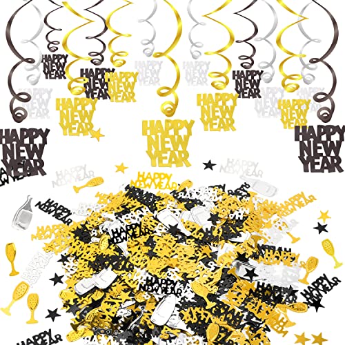 howaf-silvester-deko-15-tlg-h-ngedeko-girlande-schwarz-gold-silber image 8