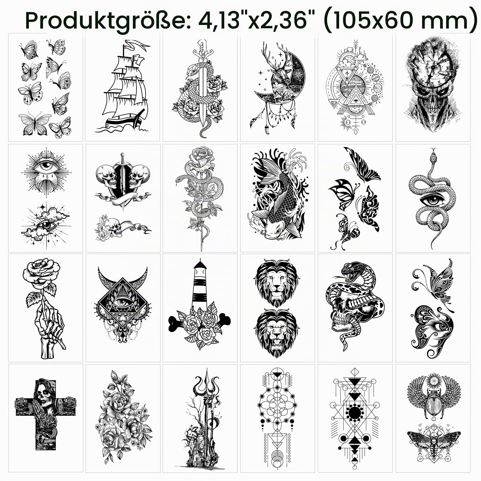 howaf-tempor-re-tattoos-52-bl-tter-schwarz-schmetterling image 2