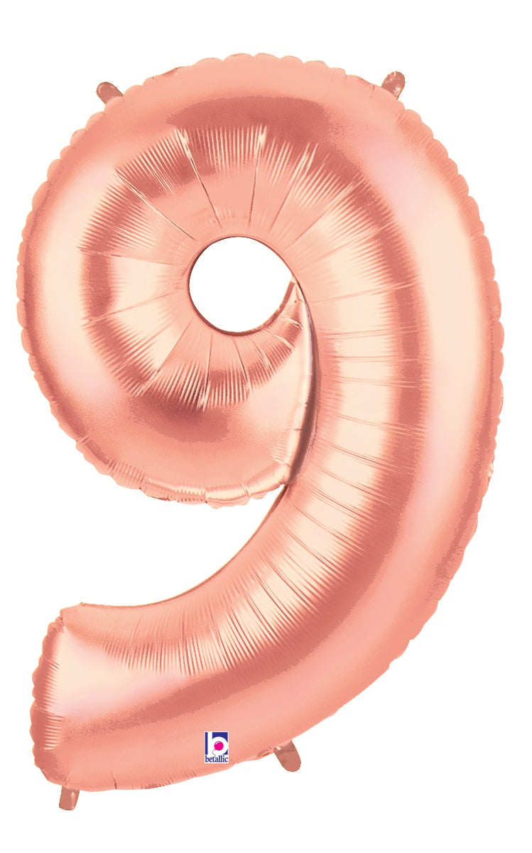 betallic-zahl-9-folienballon-14-zoll-rose-gold-holo image 1