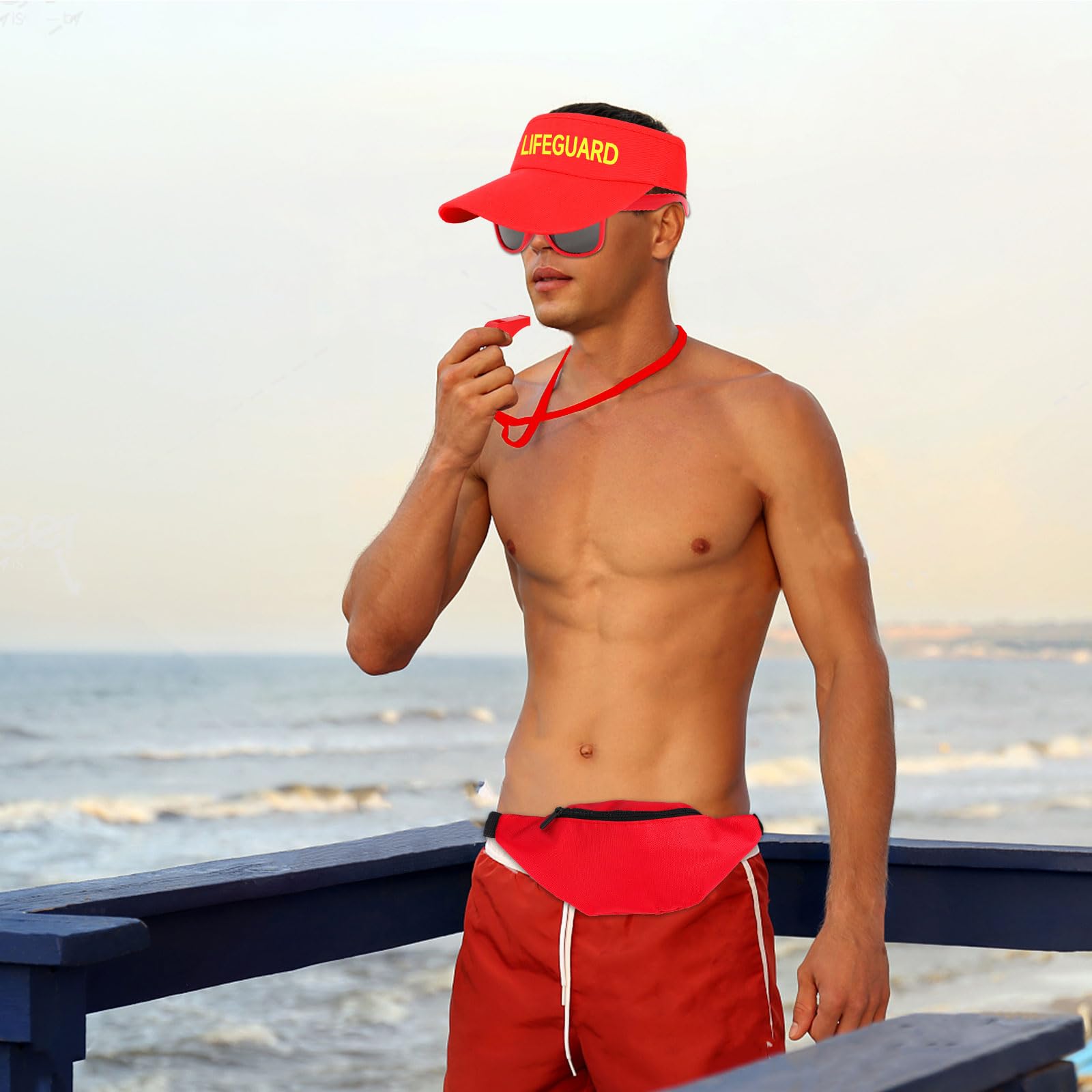 howaf-baywatch-kost-m-lifeguard-set-4-teilig-rot image 5