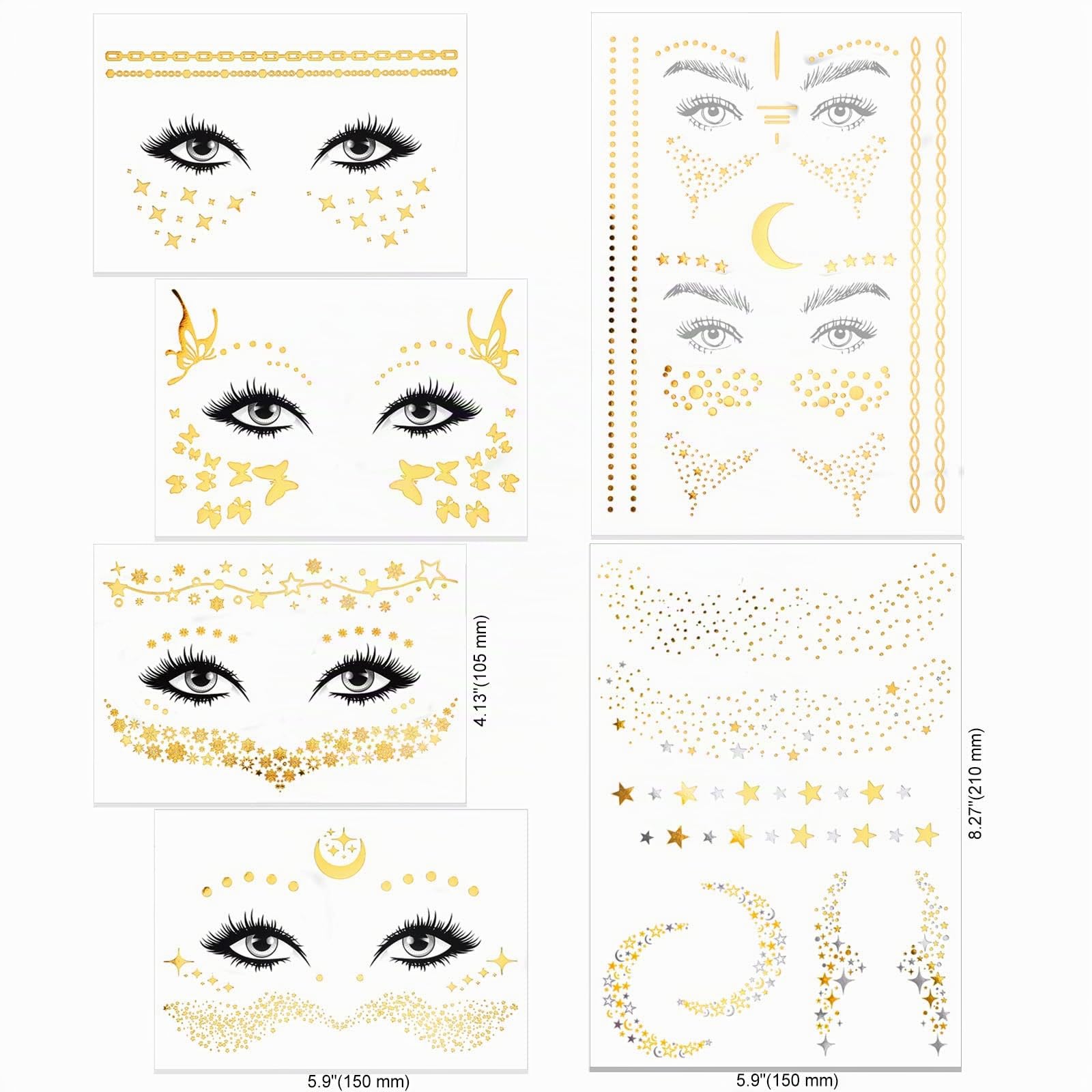 howaf-festival-tattoos-gold-kopfkette-12-teilig-boho image 3