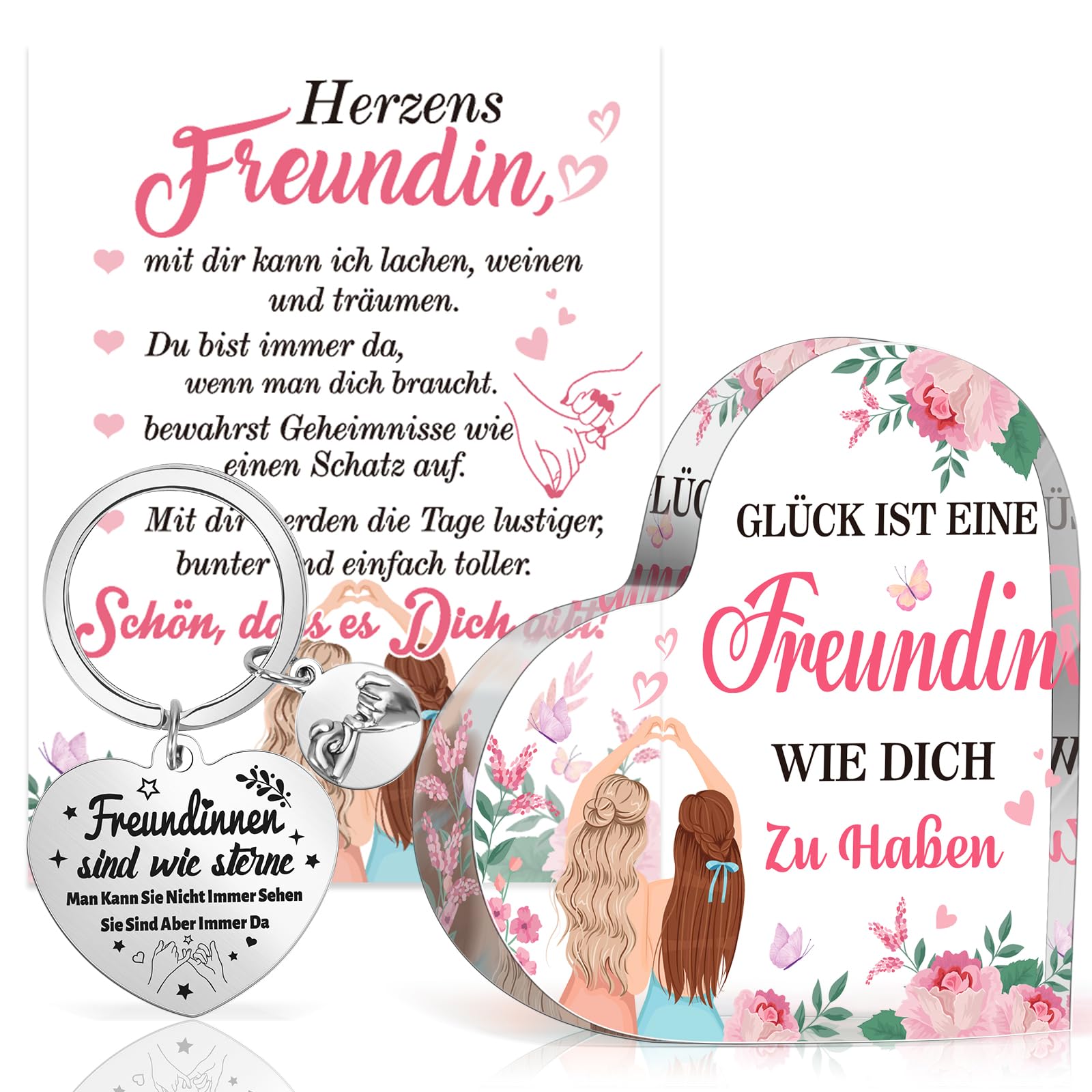 howaf-freundin-geschenk-set-herz-acryl-schl-sselanh-nger-karte image 1