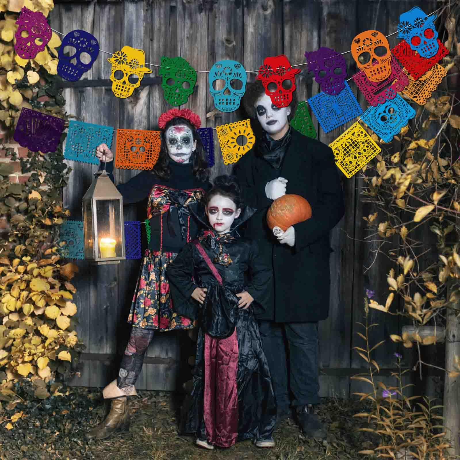 howaf-dia-de-los-muertos-banner-filz-girlande-27-tlg-bunt image 5