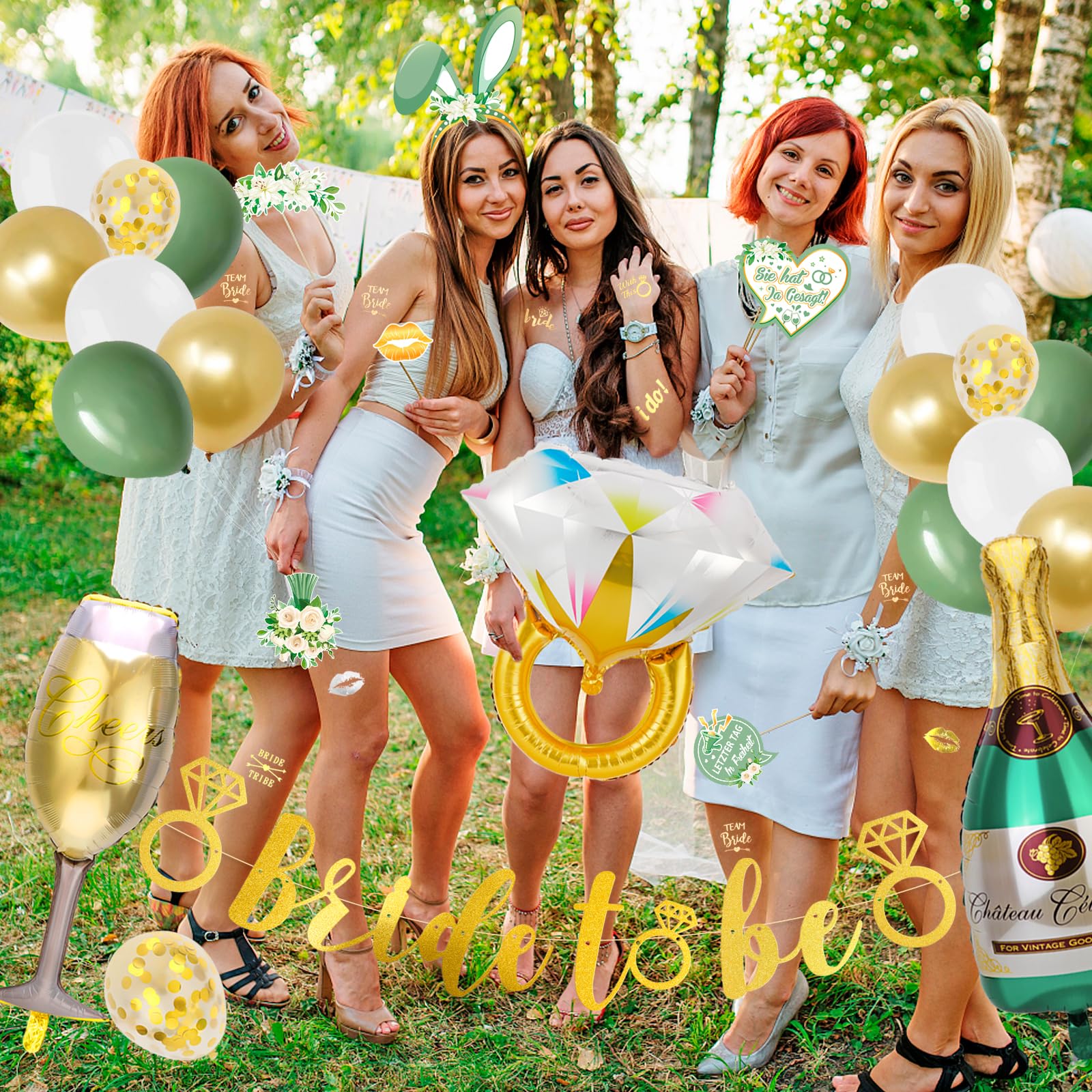 howaf-jga-deko-set-gr-n-gold-bride-to-be-girlande-ballons image 6