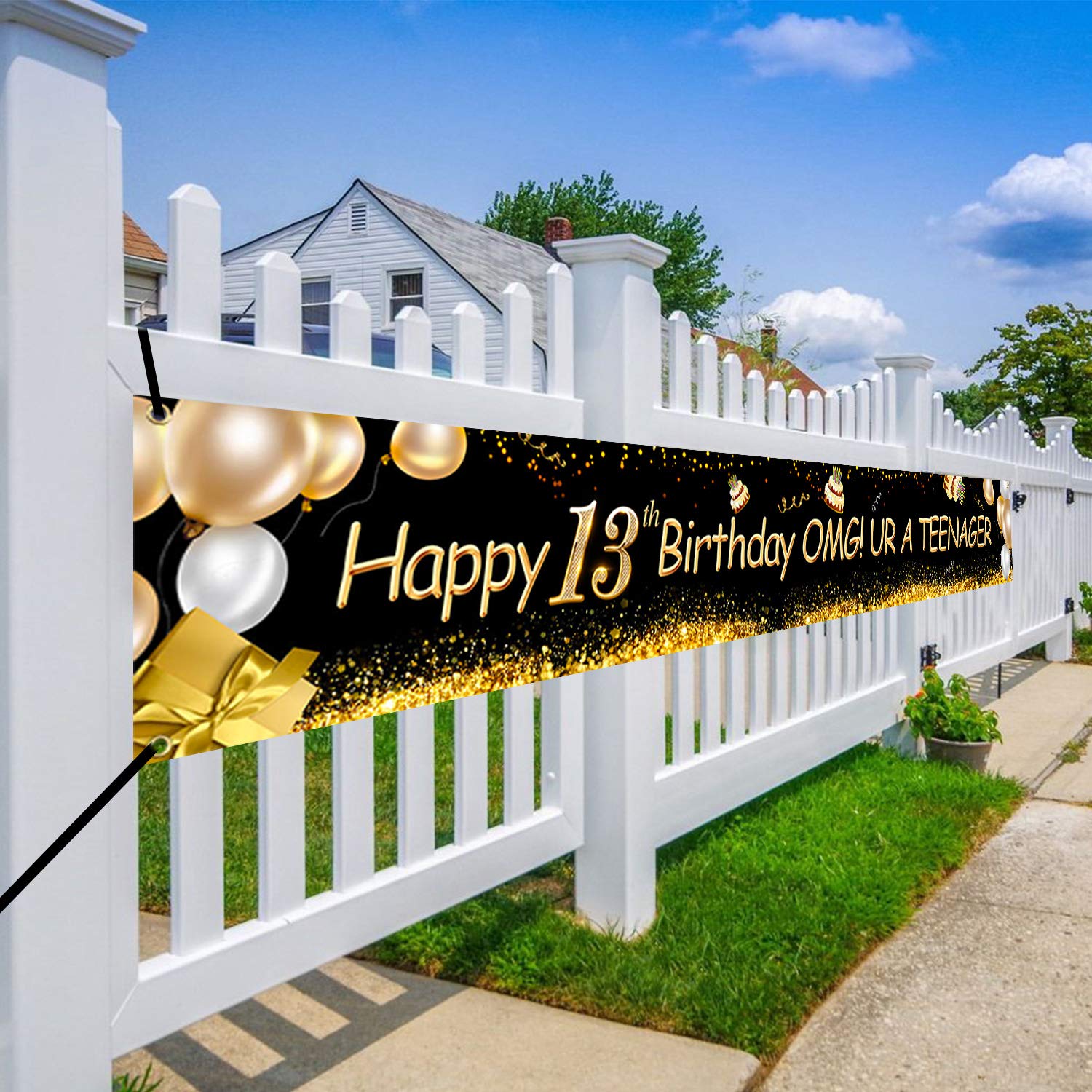 howaf-banner-13-geburtstag-schwarz-gold-274x37-cm-stoff image 8