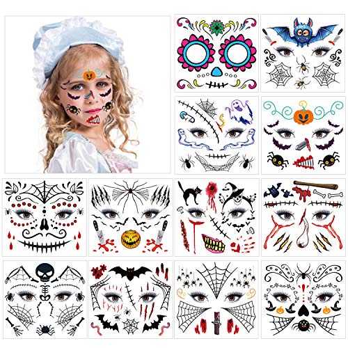 howaf-halloween-b-gesicht-tattoos-kinder-12-blatt-wasserdicht image 6