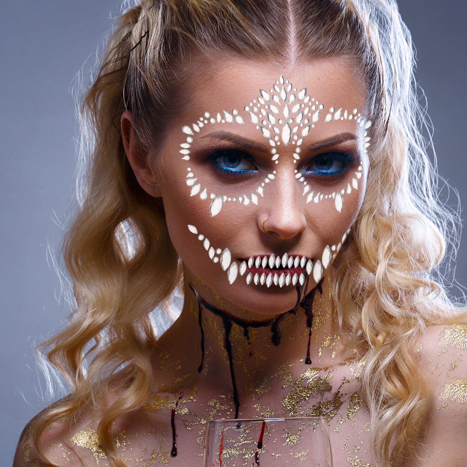 howaf-gesicht-edelsteine-halloween-tattoo-6er-selbstklebend image 6
