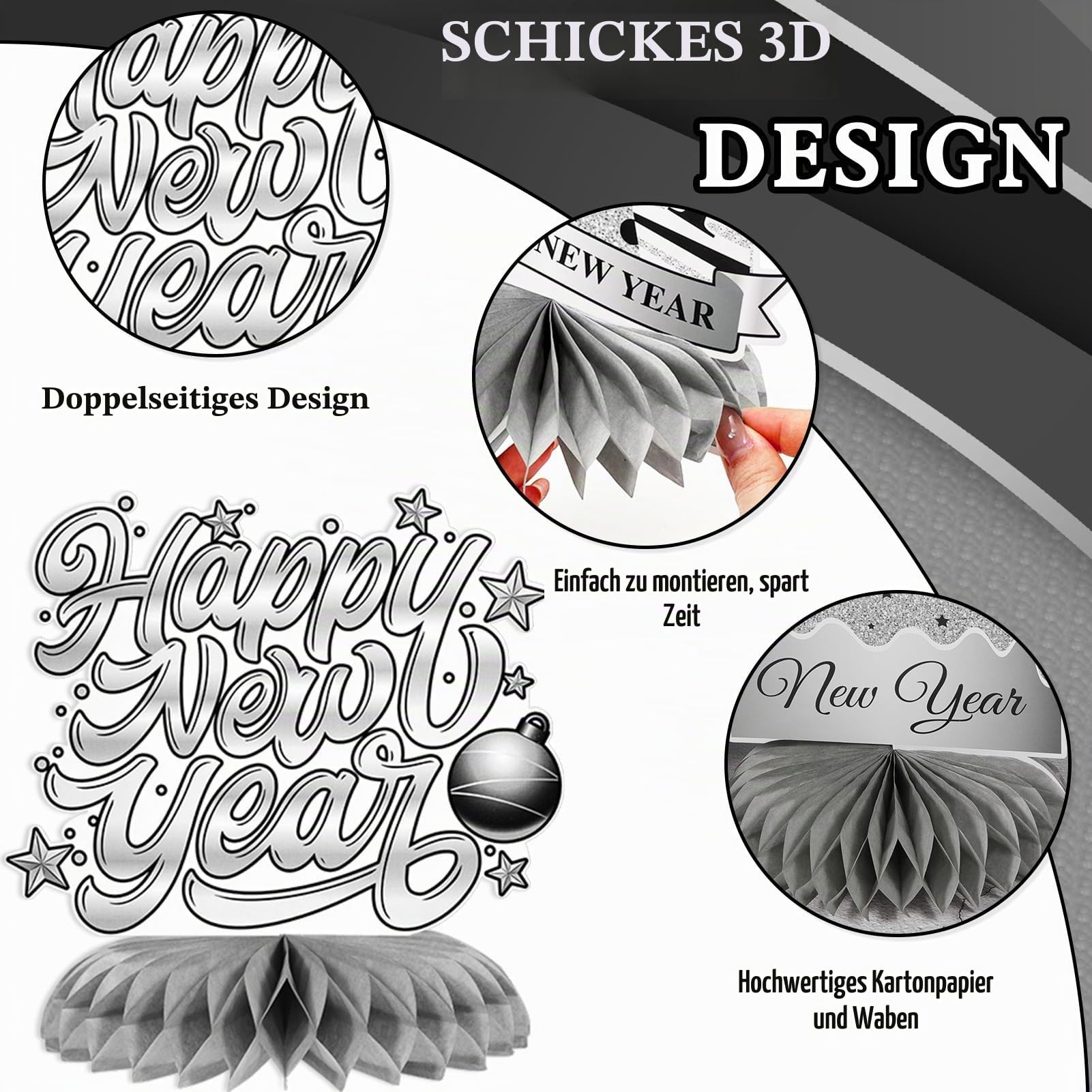 howaf-happy-new-year-waben-tischdeko-silber-9-st-ck-silvester image 3