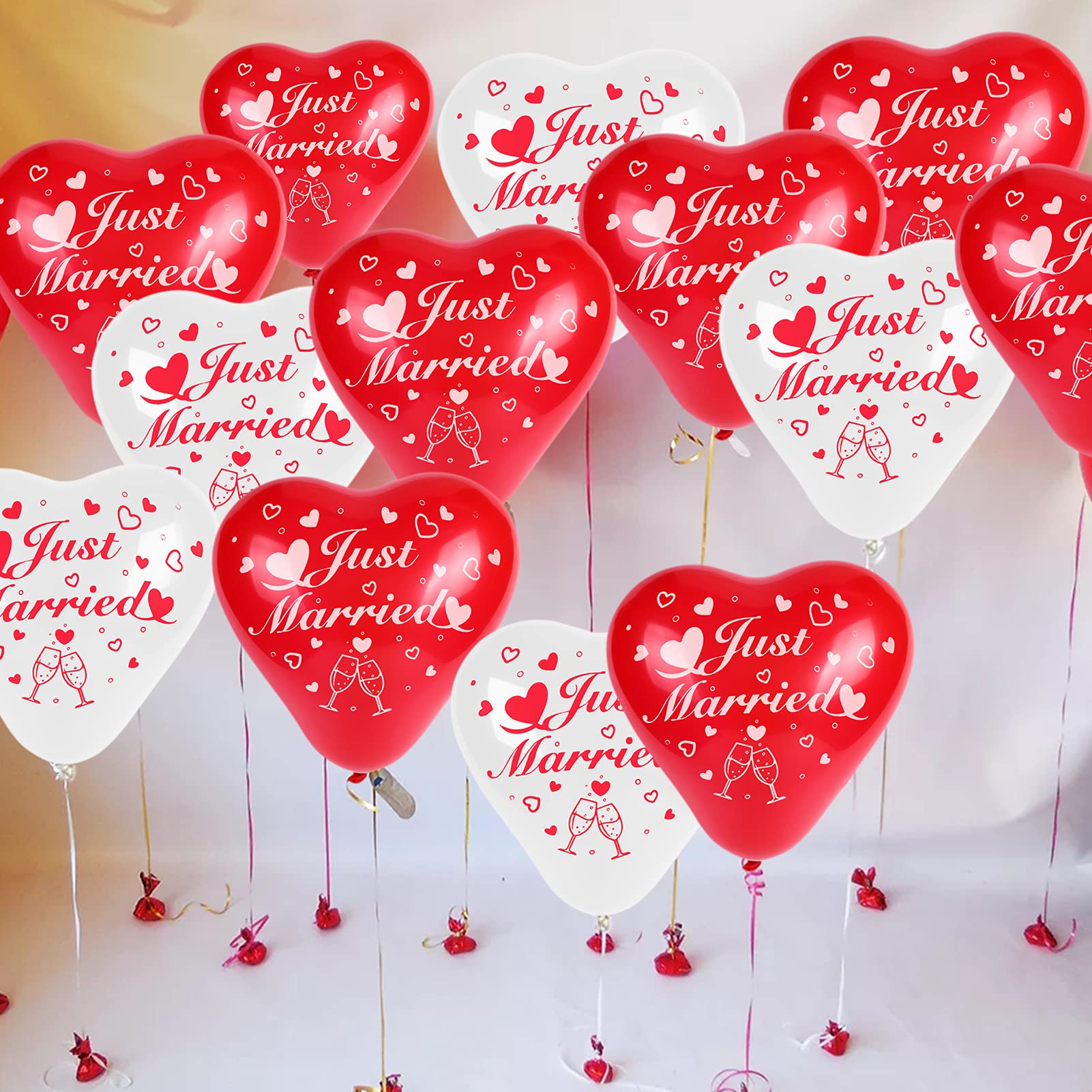 howaf-just-married-herz-luftballons-rot-wei-50-st-ck image 5