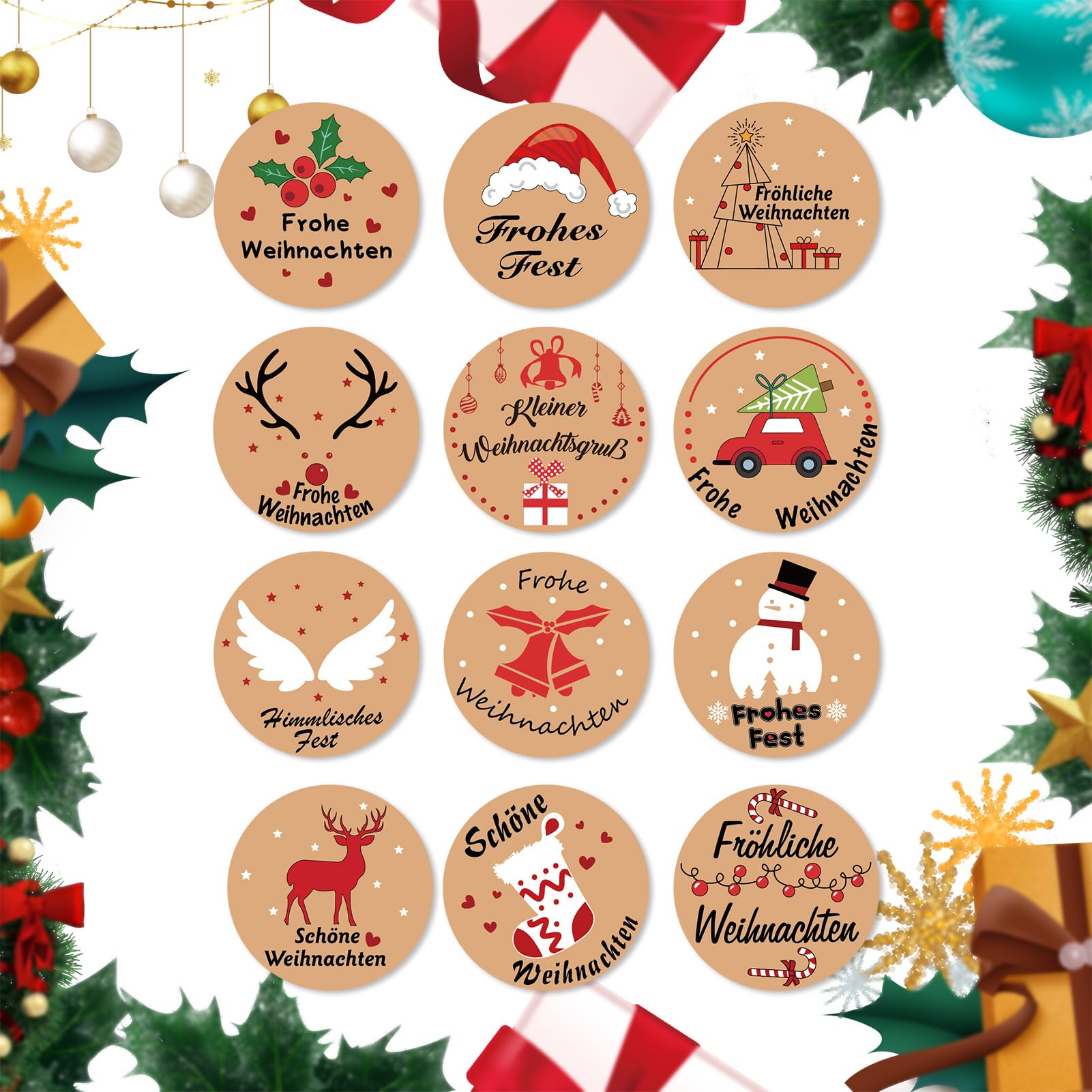 howaf-weihnachtsaufkleber-rund-selbstklebend-192-stueck-4-cm image 4