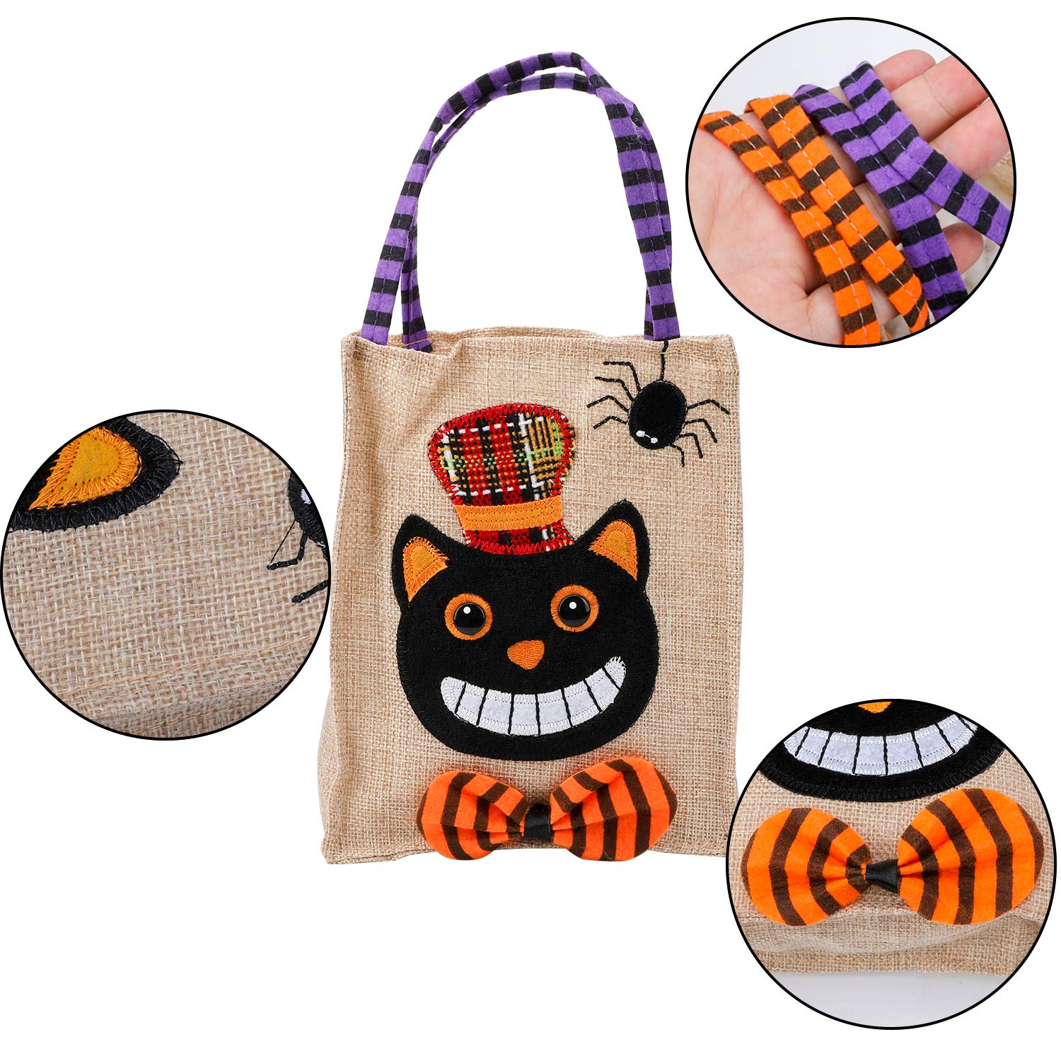 howaf-halloween-tragetaschen-leinen-4er-set-19x16cm-mit-henkel image 3