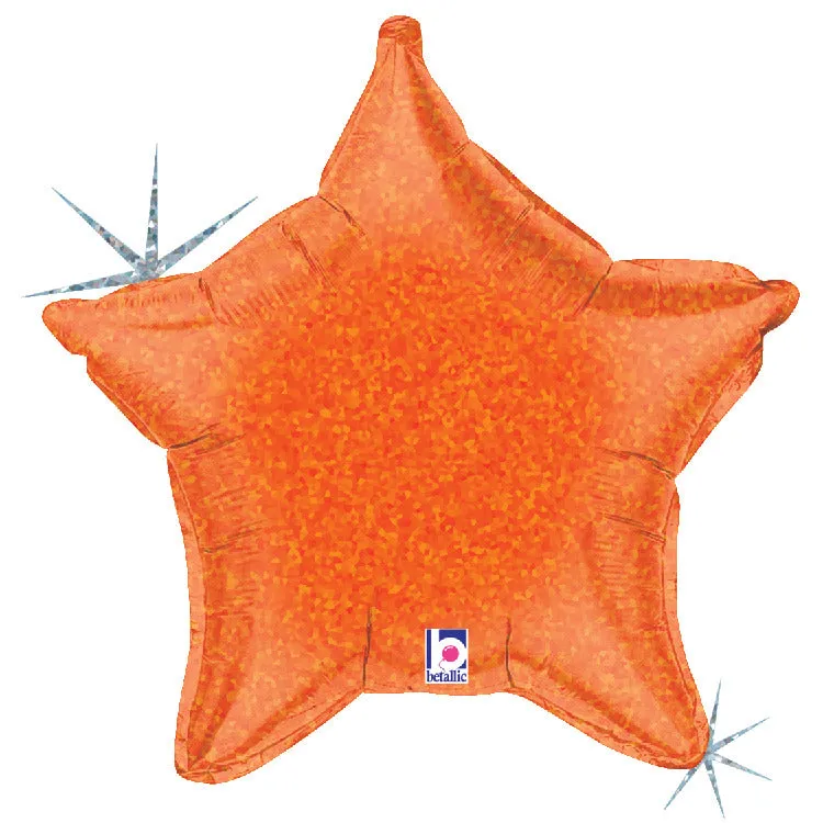 betallic-foil-balloons-orange-holographic-star-folienballon-21-zoll image 1