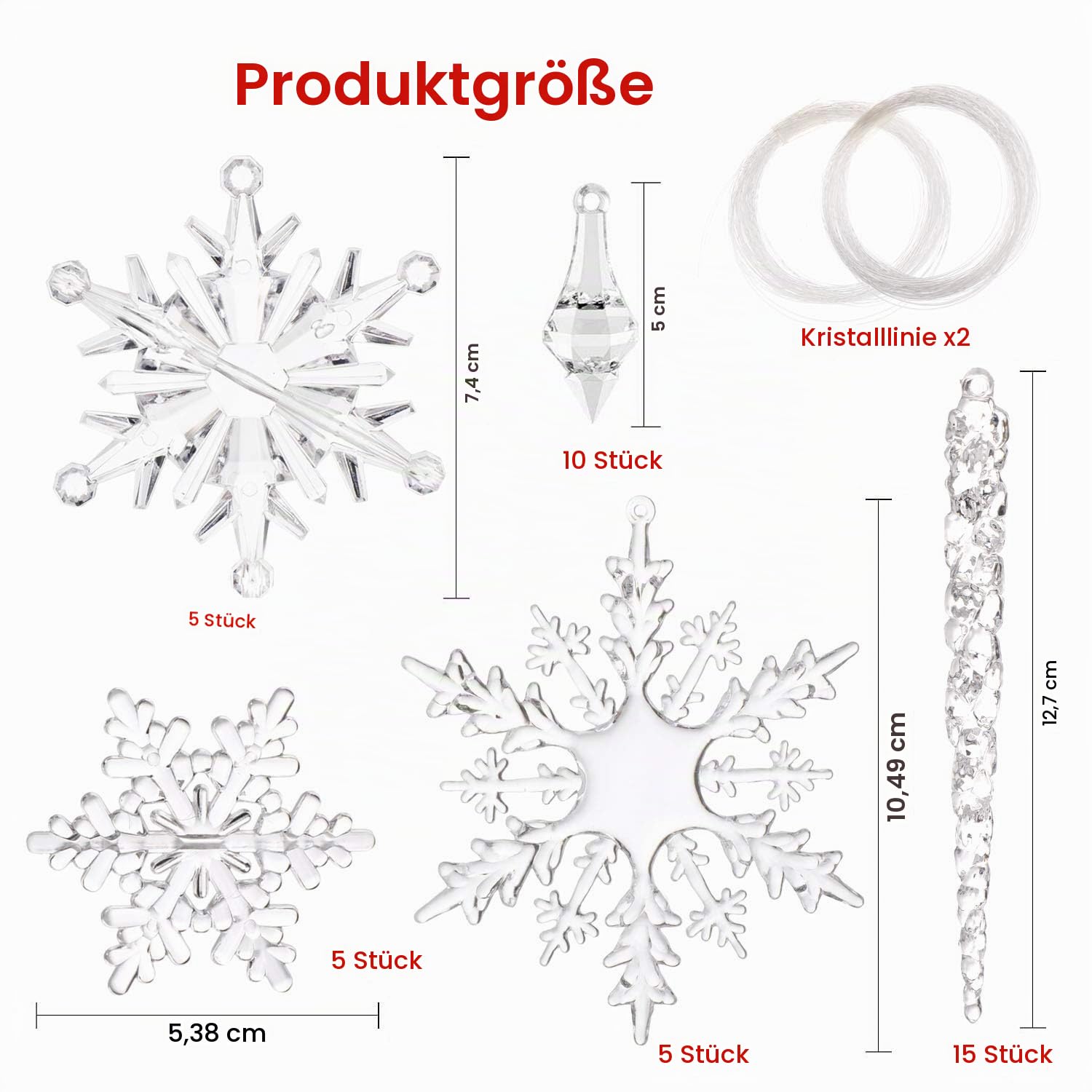 howaf-christbaumschmuck-40tlg-eiszapfen-schneeflocken-acryl image 2