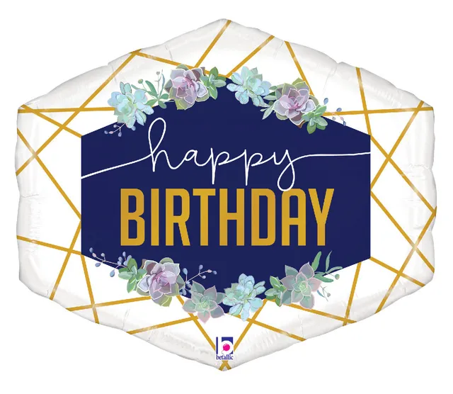 betallic-geo-navy-birthday-folienballon-25-zoll-geburtstag image 1