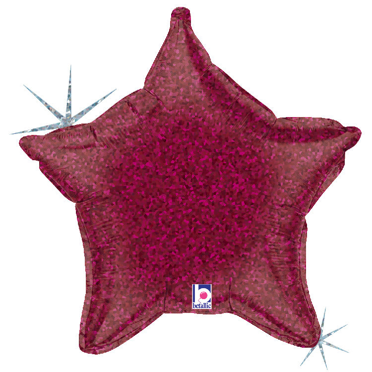 betallic-burgundy-holographic-star-folienballon-21-zoll image 1