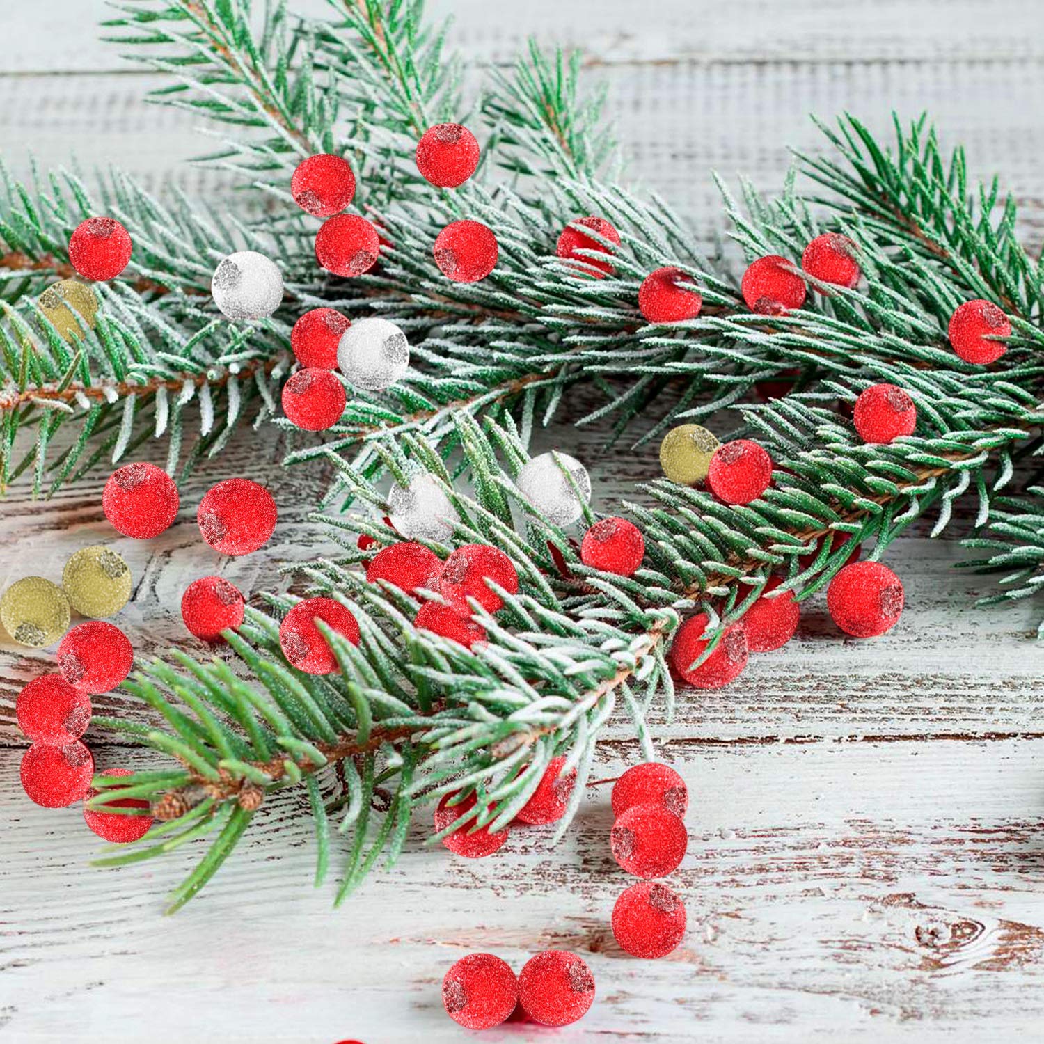 howaf-weihnachten-beeren-rot-gold-silber-240-st-ck image 3