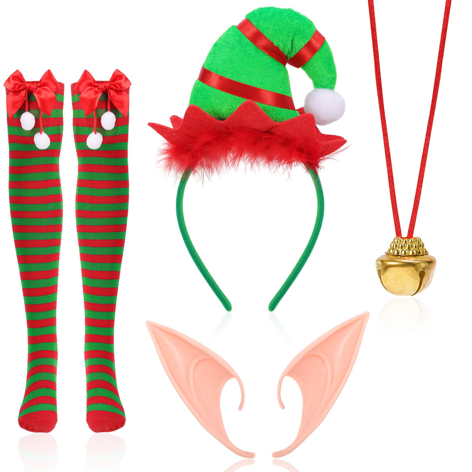 howaf-elf-kost-m-weihnachten-4-teilig-haarreif-ohren image 1