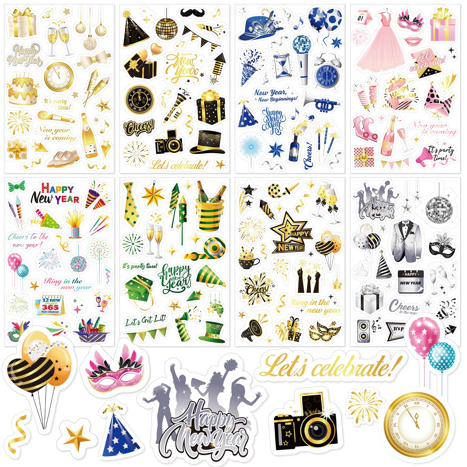 howaf-silvester-aufkleber-set-a-24-b-gen-neujahr-sticker image 1